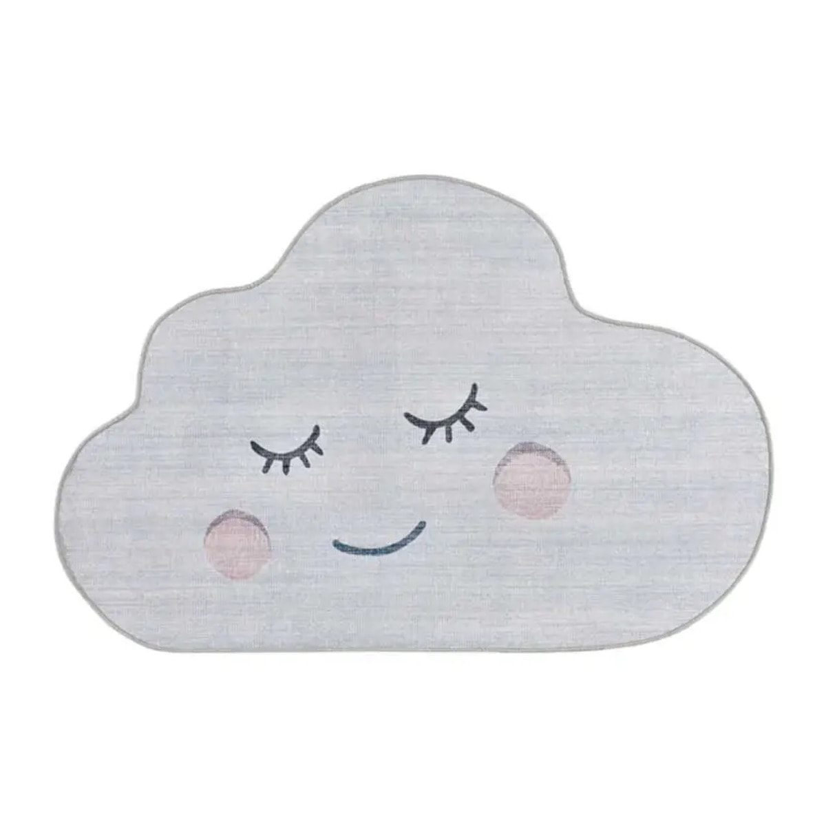 CANDY Alfombra infantil lavable con forma nube plata, 80x120 cm