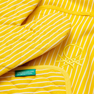 Set 3pc delantal (delantal + manopla + agarrador),100% algodón, 190gsm amarillo benetton