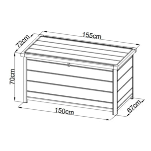 Coffre de jardin résine anthracite 780 L