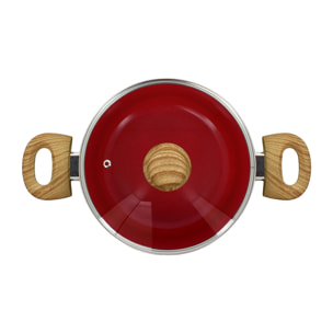 Faitout en revêtement céramique 20cm rouge - tous feux COLORAMA