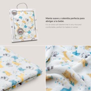 Manta Estampada Animales Gris