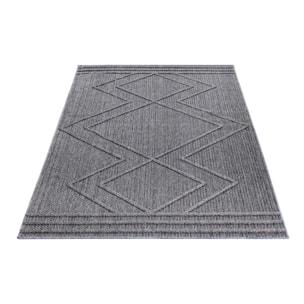 PATARA - Tapis intérieur/extérieur motif géométrique gris - PAT4954GRI