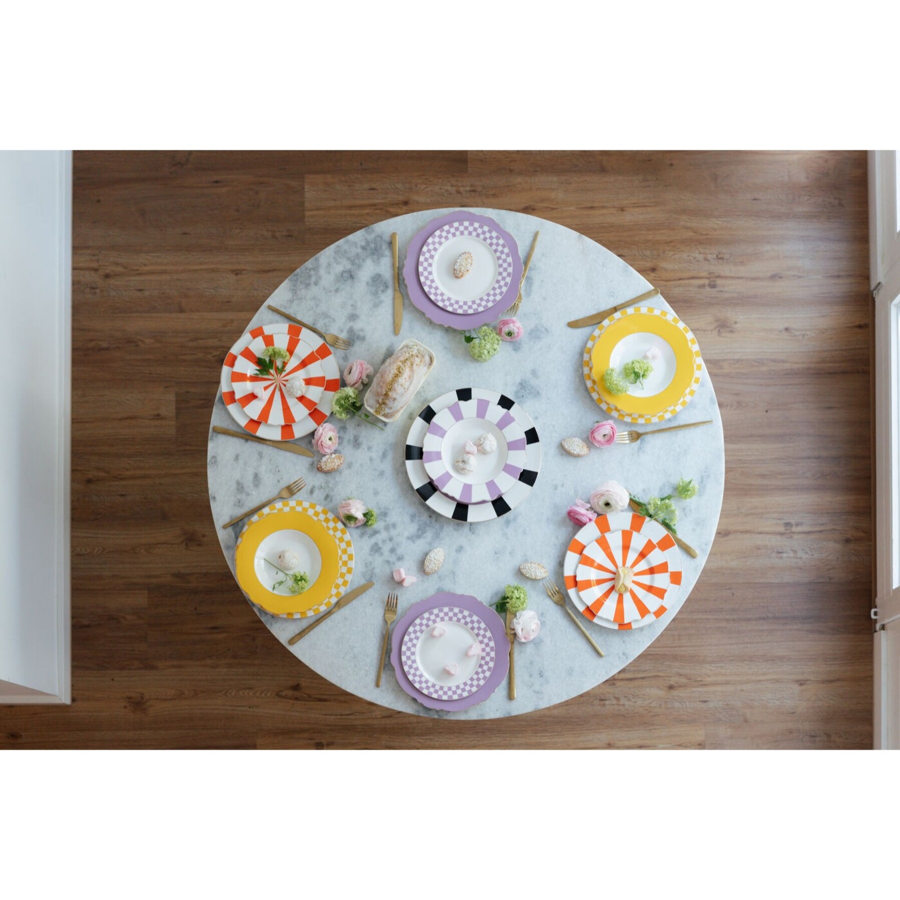 Assiettes Harlequin 27cm oranges set de 6 Kare Design