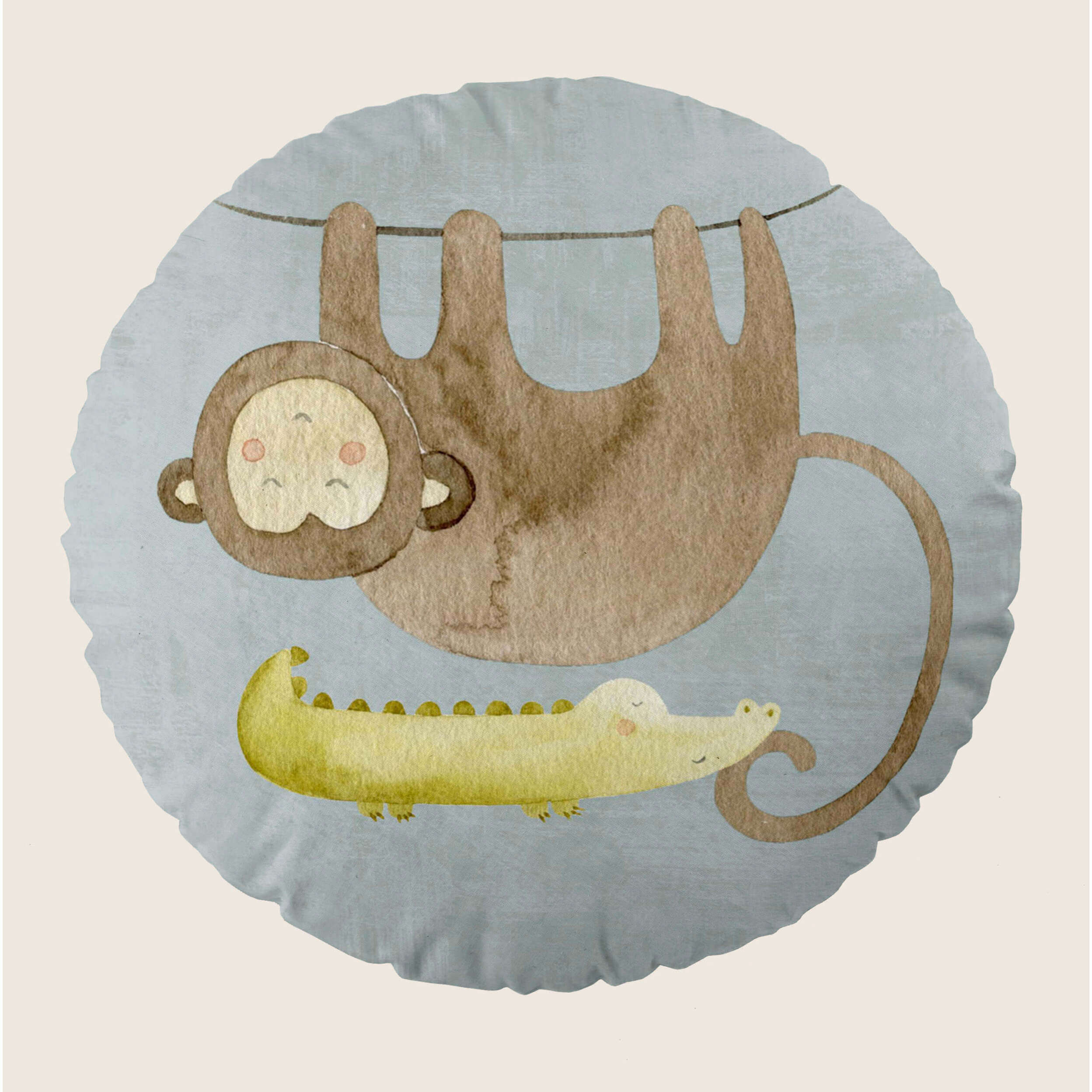 Cool Kids - Cojín Redondo Estampado - Con Relleno - 100% Algodón - Serengeti