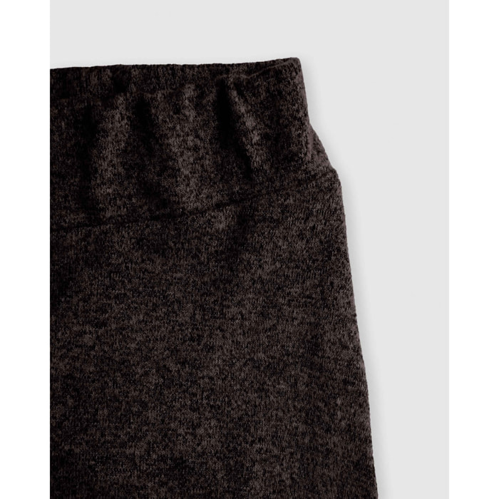 Falda midi viscosa evasé angorina gris marengo