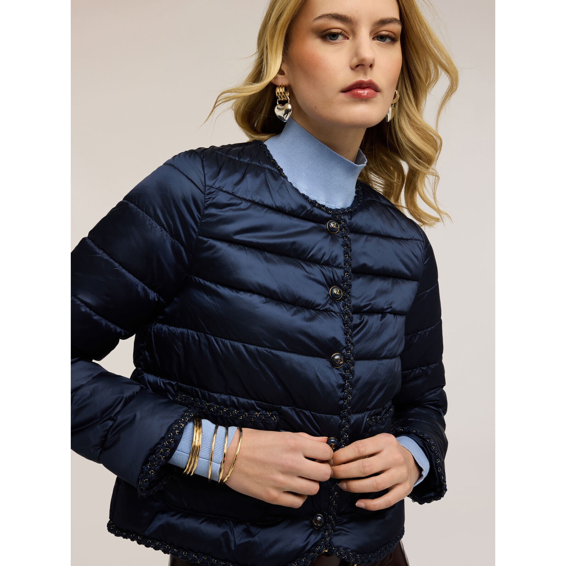 Motivi - Piumino lightweight con passamaneria - Blu