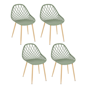 Chaise Exterieur Malaga Vert - Lot De 4