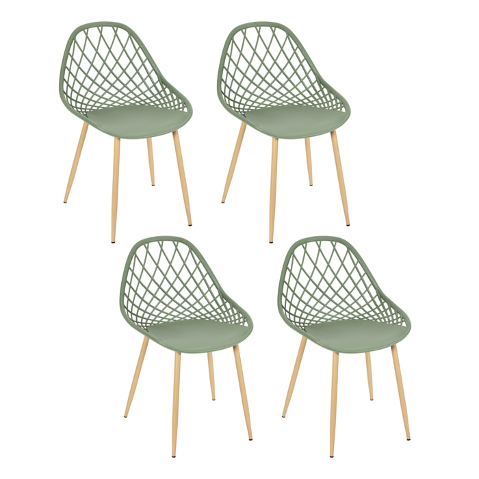 Chaise Exterieur Malaga Vert - Lot De 4