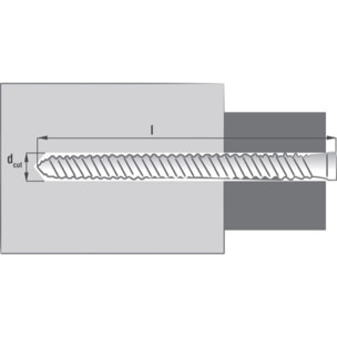 Boîte 50 Vis fixation directe RX 7.5x120 mm SCELL-IT - Tête ronde fine - 6 pans creux - RX120