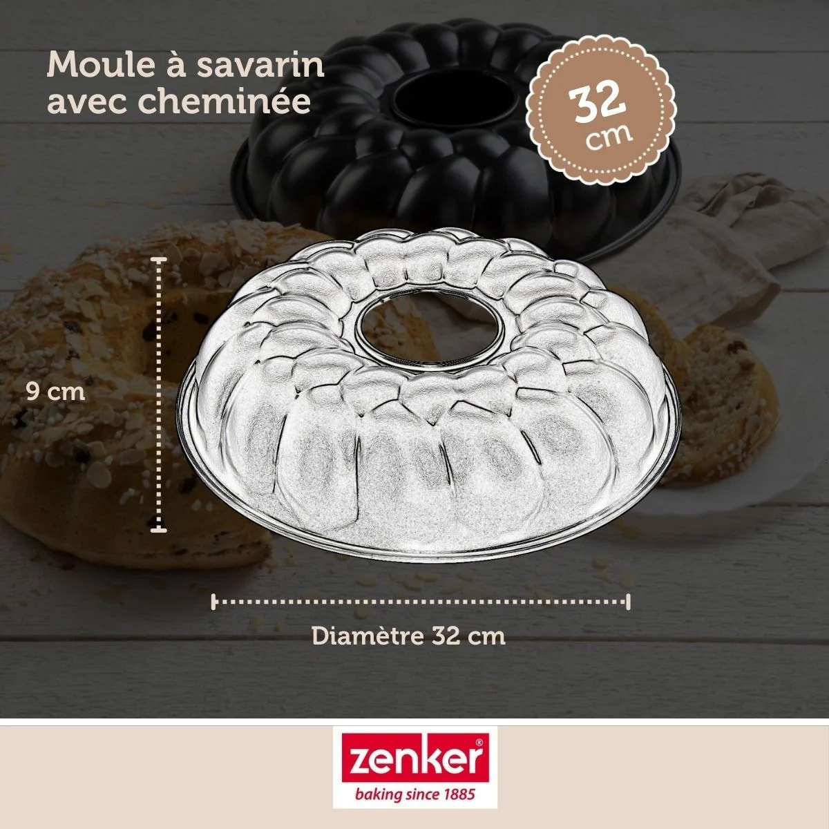 Set de 4 ustensiles de pâtisserie moule à gâteaux bol et spatule Black mettallic Black mettallic Zenker  Black mettallic