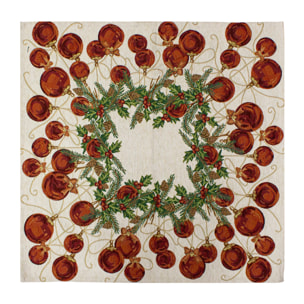 CENTROTAVOLA NATALIZIO JACQUARD DISEGNO PALLINE