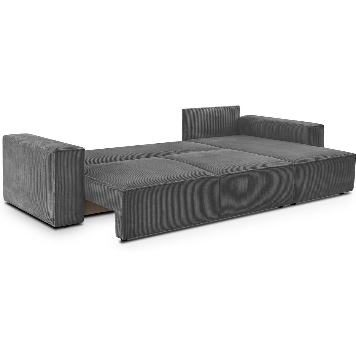 Canapé d'angle convertible 5 places en velours côtelé - HARPER