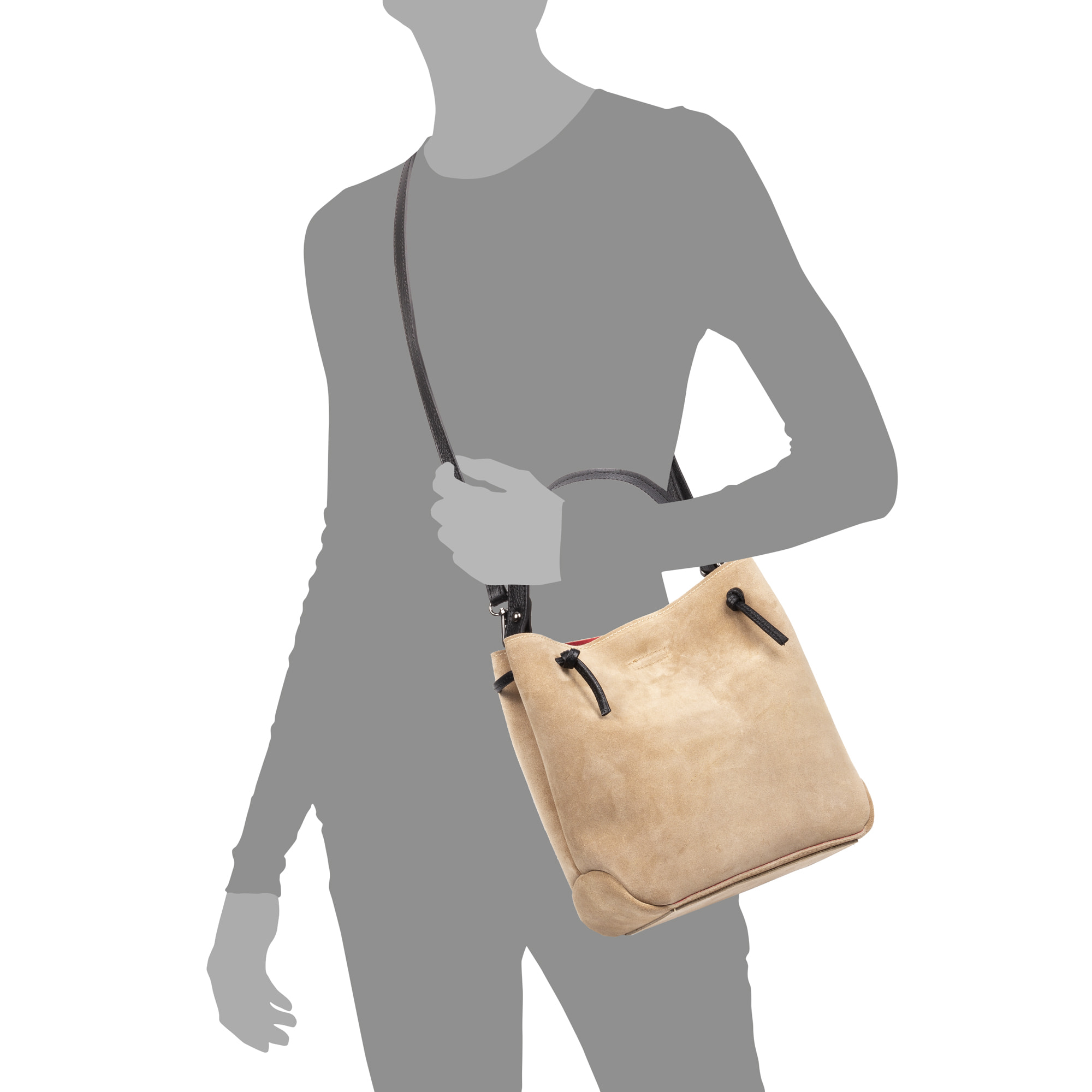 Albidona borsa tote da donna. Pelle autentica finitura Scamosciata.