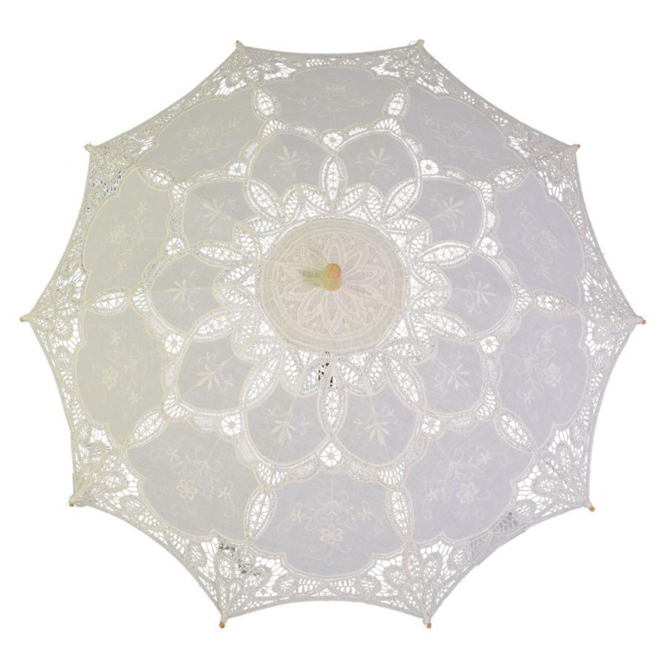 Ombrello in pizzo crema cmø85x67