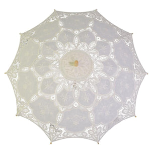 Ombrello in pizzo crema cmø85x67
