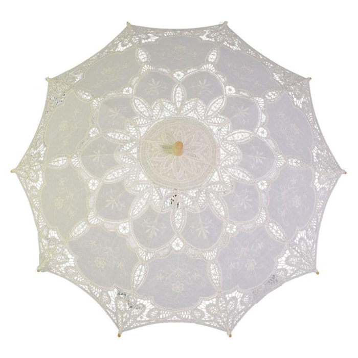 Ombrello in pizzo crema cmø85x67