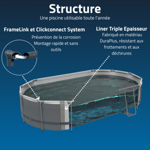 Bestway Piscine hors sol - Ovale - Steel Pro Max - Splashview - 427 x 250 x 100 cm