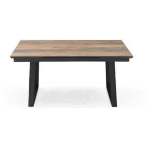 Table extensible céramique effet bois 180/260 cm pieds métal - UNIK