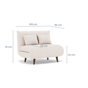 Lumi - Banquette convertible clic-clac 1 place en velours côtelé - Vert