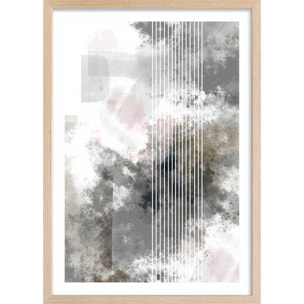 Affiche Melva Stripes Affiche + cadre en bois - Chêne