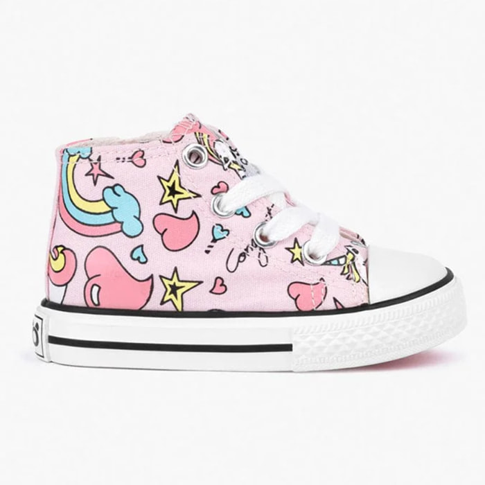 Zapatillas Altas Unicornio De Bebé En Rosa
