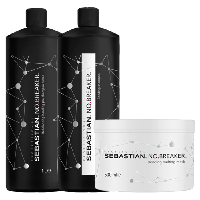 SEBASTIAN Kit No Breaker Pre Shampoo 1000ml + Shampoo 1000ml + Mask 500ml