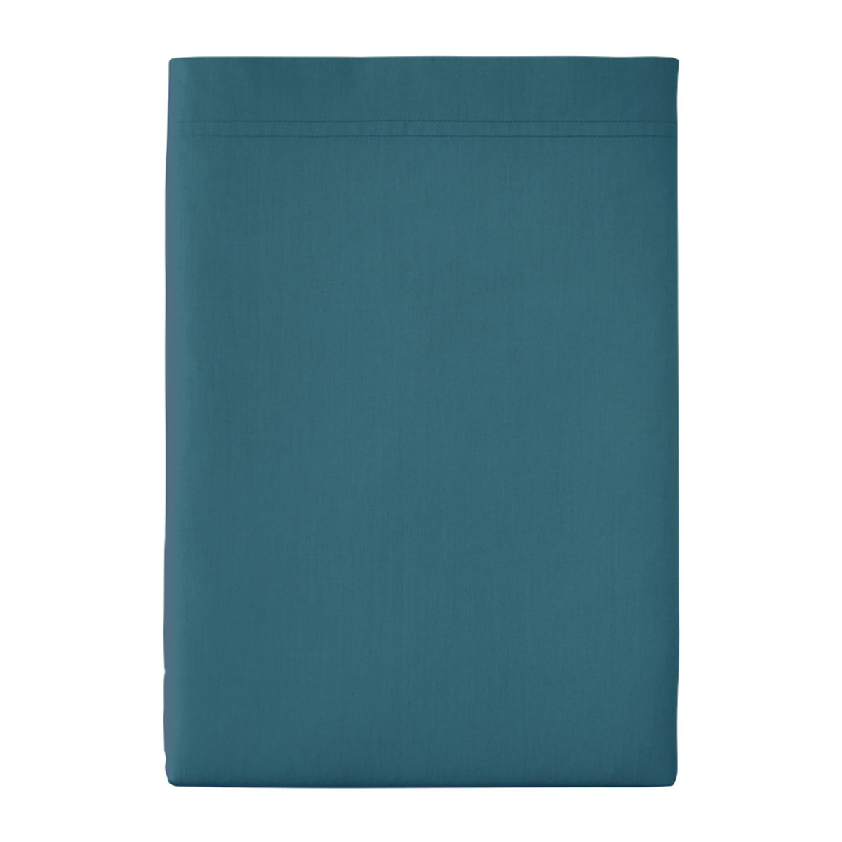 Drap plat uni en percale de coton, PREMIÈRE, Bleu Emeraude