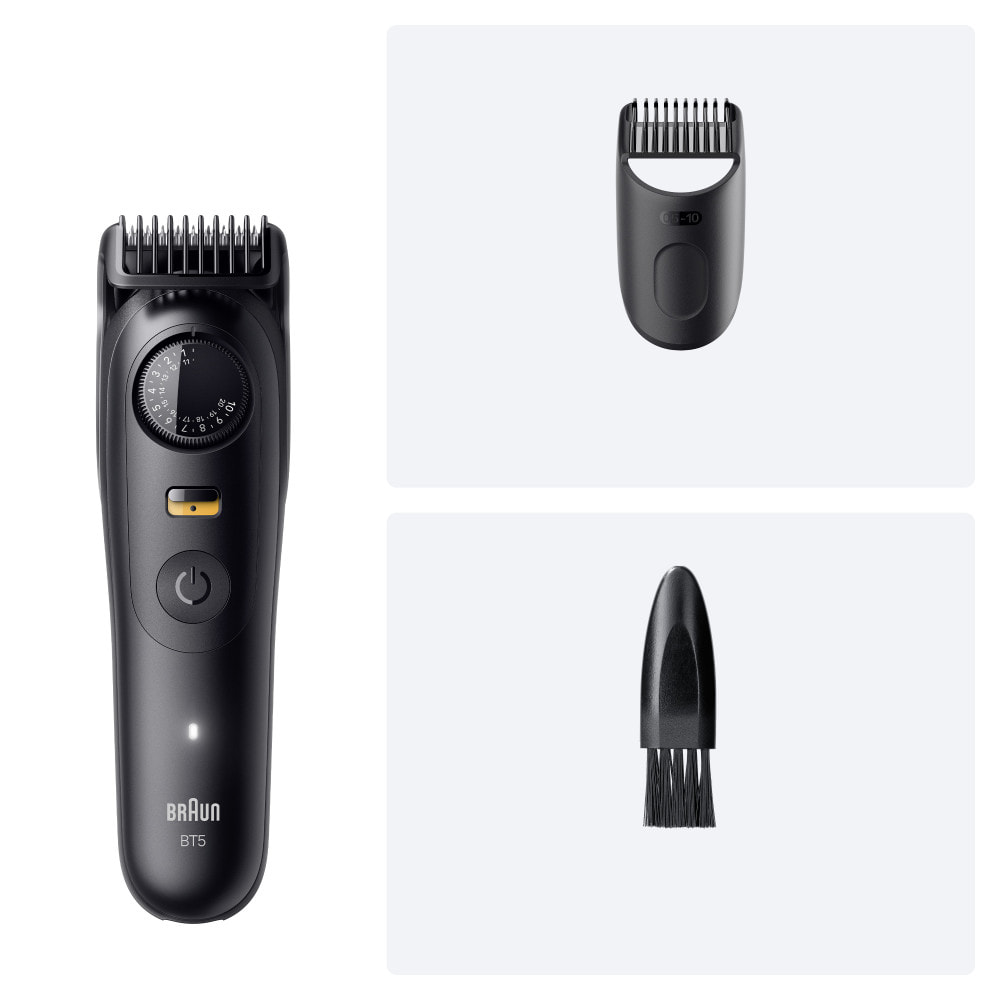 Braun Tondeuse À Barbe Series 5, + 2 Outils Pour Créer Son Style, 20 Longueurs, Lame Affûtée, BT5500, Noir