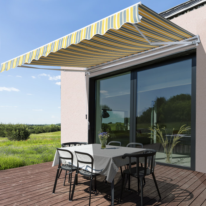 Toldo Manual de Aluminio Acero Poliéster 3.5x2.5m Amarillo