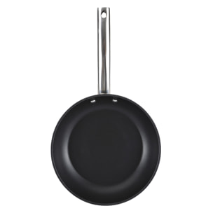 Juego de 3 Sartenes Ø24Ø28Ø30cm + Wok Ø28cm + Sartén doble 30x24cm en Aluminio aptas para inducción color Negro FOODIES MasterPRO