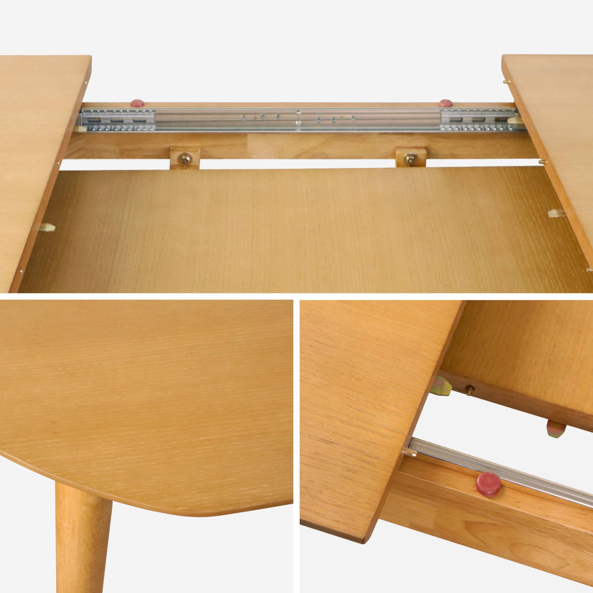 Table à manger extensible naturelle ovale Lisa 6 à 8 places. 160 à 210cm