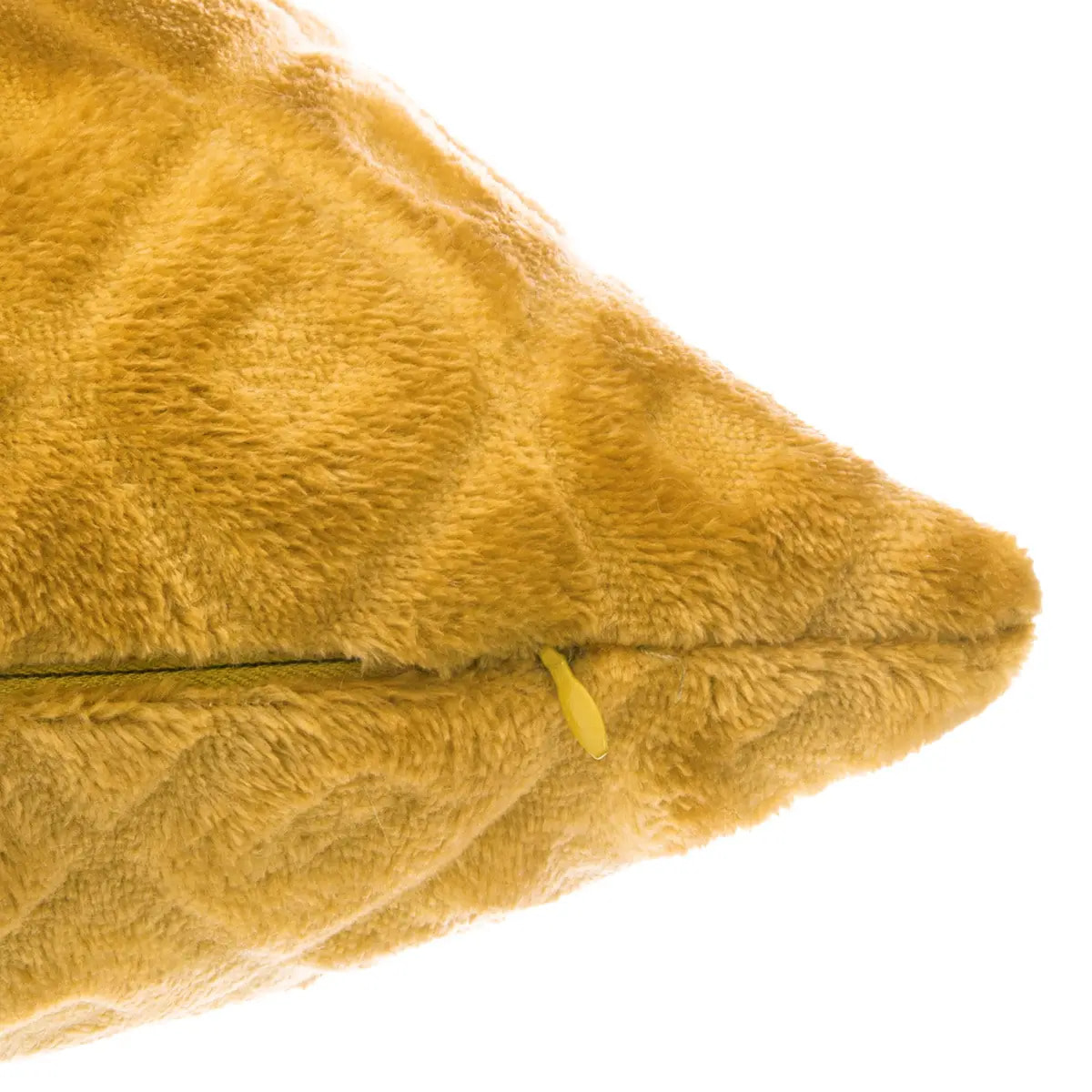 Coussin losanges flanelle jaune moutarde 40x40cm