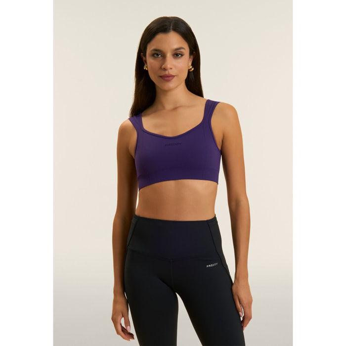 Top sportivo seamless con scollo a cuore e supporto leggero