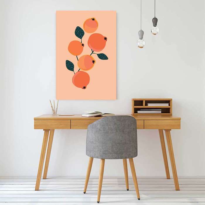 Tableau fruits vintage grenades orangées  Toile imprimée