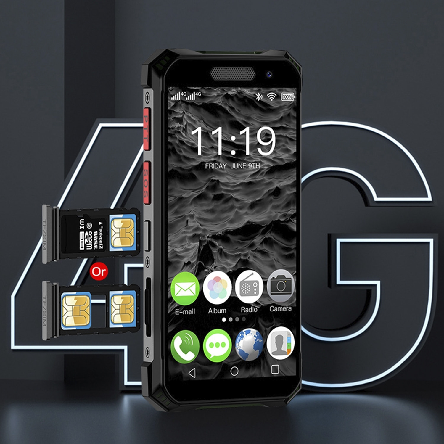 DAM Smartphone robusto  MINI S10 Max 4G, Android 10.0, 4 GB RAM + 128 GB. Schermo da 3,5''. IP68 3 LIVELLO PROVA (Anticaduta, Polvere, Acqua).Doppia SIM card. 5,3x1,75x10,8 cm. Colore nero