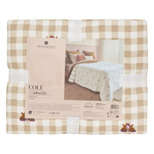 Dessus de lit Cole 220x240cm vichy fantaisie beige