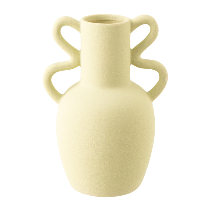 J-Line Vase 2 Anses - grès - vert menthe - large