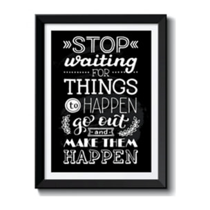 Tableau décoratif Tomasucci STOP WAITING FOR, en MDF et PVC, noir, 57 × 2,5 × 77 cm