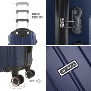 Juego De Trolley Cabina Y Neceser Itaca Havel Marino