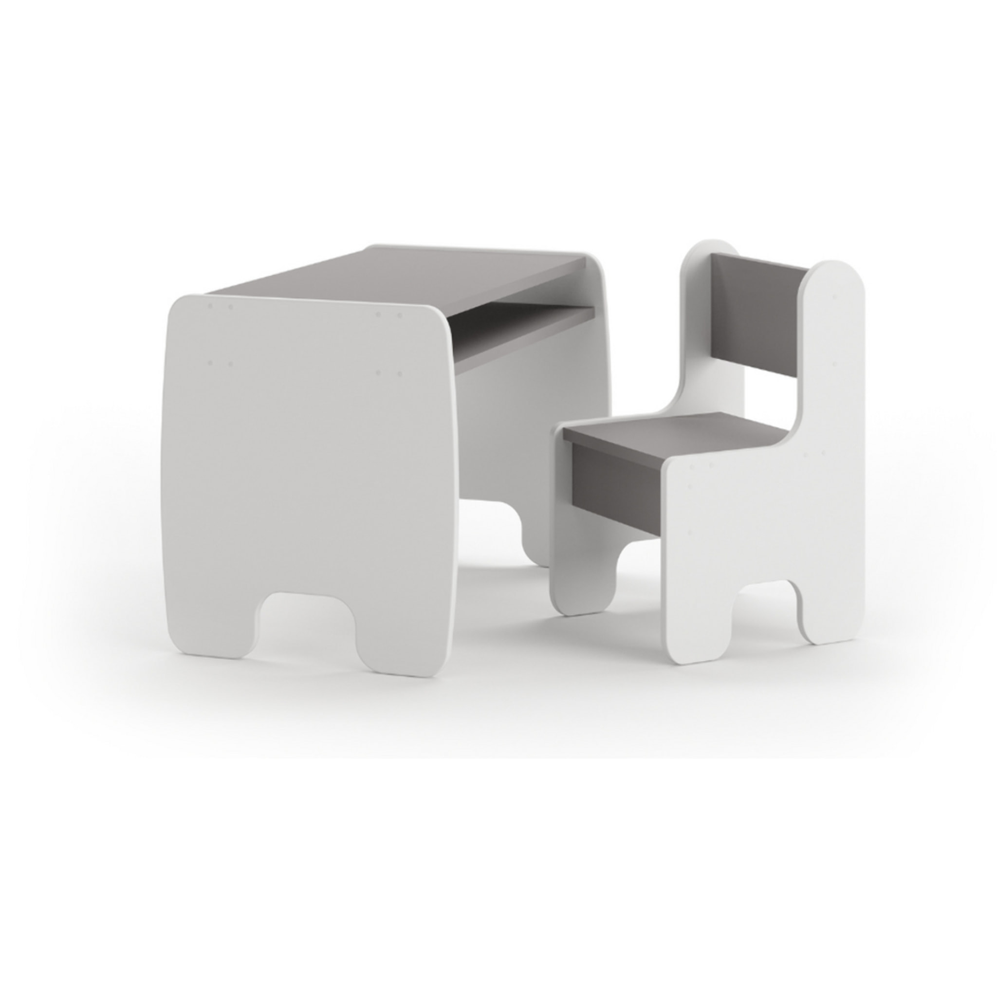 Set bambini TIMI tavolino e seggiolina bianco/grigio