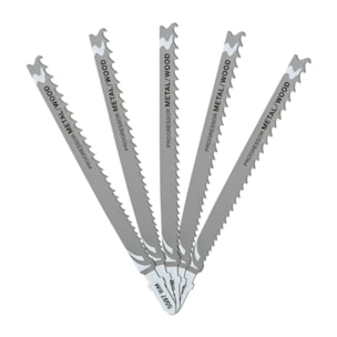 Lame de scie sauteuse denture Progressor profondeur de coupe bois<65 mm métal<10 mm attache en T - Lot de 5 pièces - DEWALT - DT2059-QZ