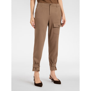 Elena Mirò - Pantaloni con tasca e cinturini al fondo - Marrone