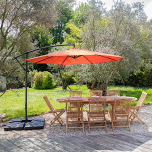 Parasol déporté OAHU rond + housse -