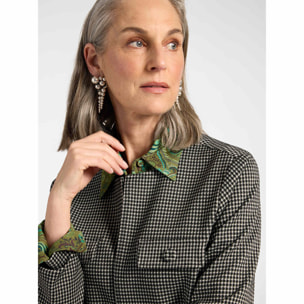 Elena Mirò - Giacca in maglia motivo Vichy - Nero