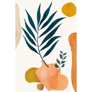 Tableau organique poterie et botanique  Toile imprimée