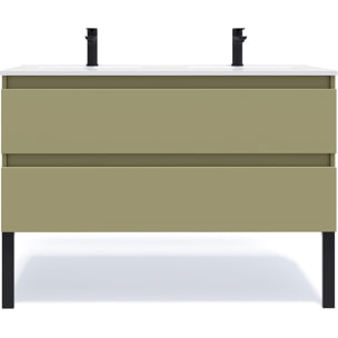 Meuble salle de bain double vasque 2 tiroirs - HUDSON