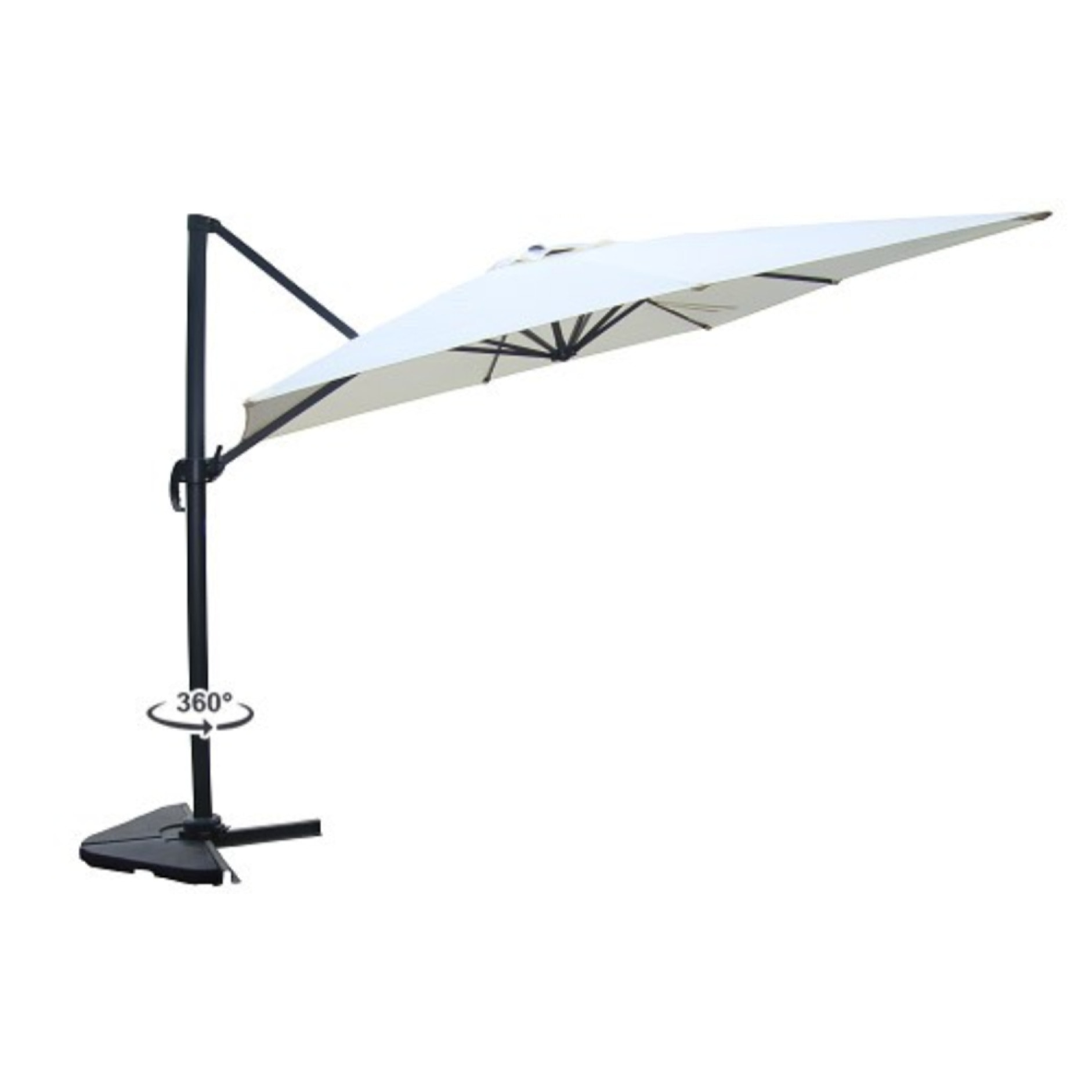 Ensemble parasol écru 3x3m et 4 dalles à lester RAFAELA