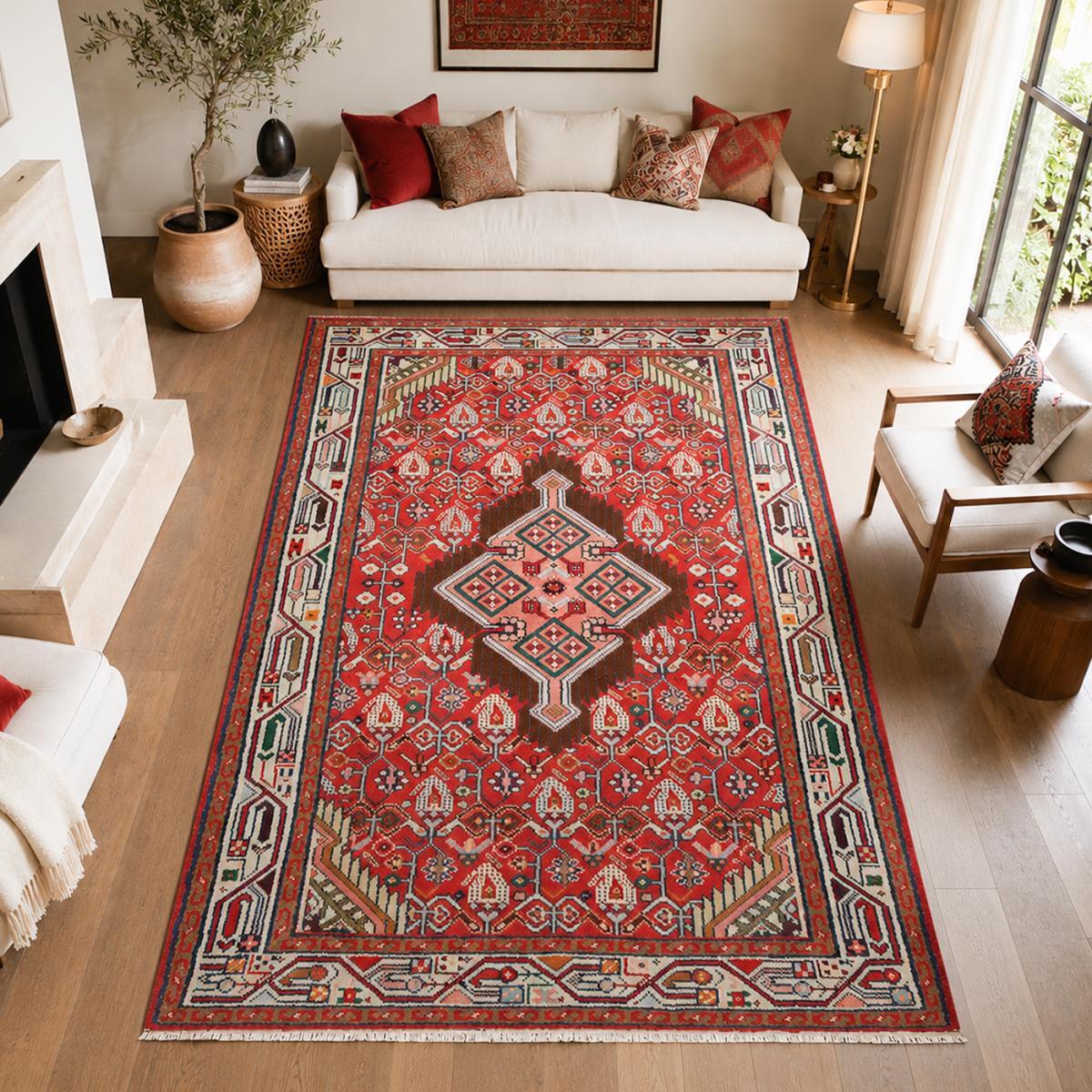 Tapis d'orient aux motifs orientaux, noué main, EGUMI