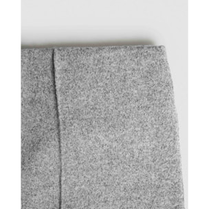 Pantalón largo pinzas angorina liso gris claro