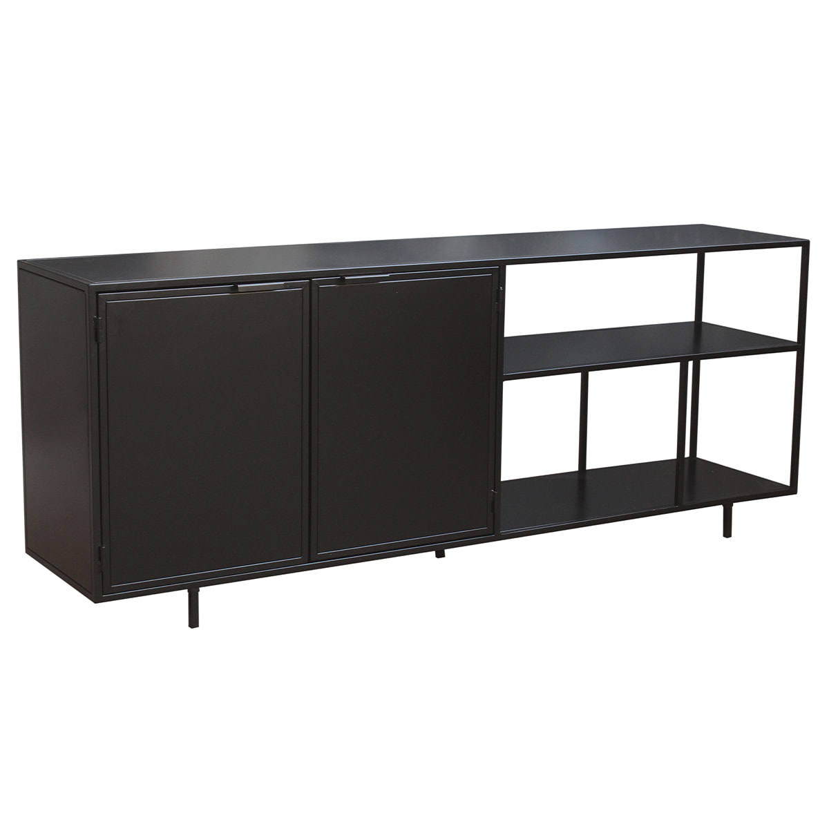 Buffet industriel en métal noir 2 portes L180 cm KARL